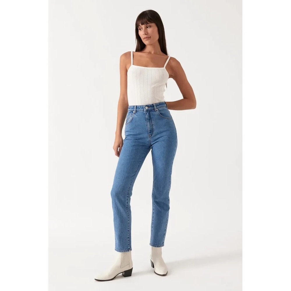 Rollas Jeans 28 Dusters High Rise Slim Medium Wash Vintage Denim Ankle Tapered